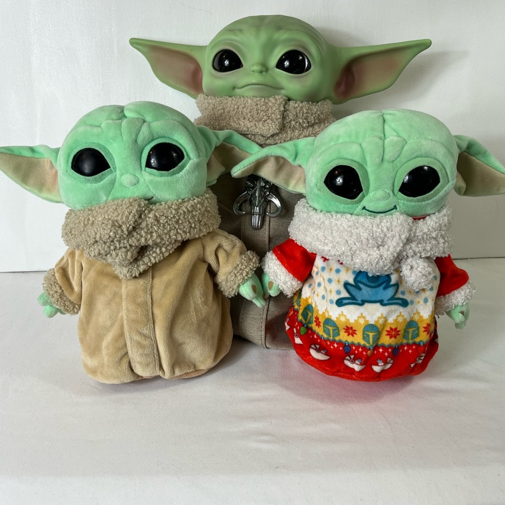 Star Wars Lot of 3 Mandalorian 12” Grogu Christmas 8” Yoda Child Baby 9” Plush